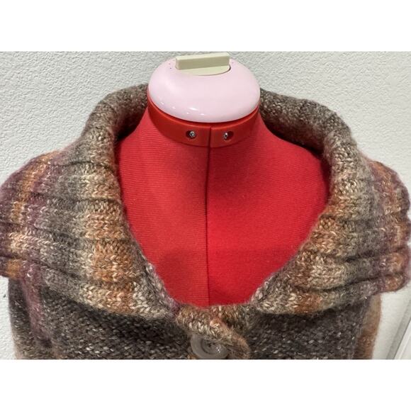 Sundace Striped Knit Cardigan , Cozy Button Down, Shawl Collar, Casual Chic - Picture 5 of 7